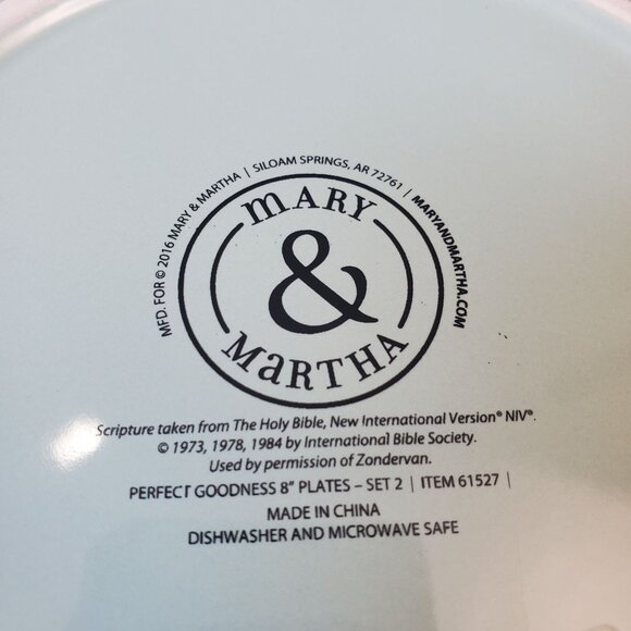 Mary & Martha Perfect Goodness Salad Plates Lot of 4 Green White Give Thanks - Picture 9 of 14